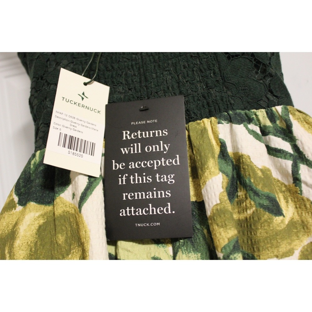 Tuckernuck Giverny Gardens Maria Dress SZ 6 Lace Corset Smocked Silhouette Lined - Picture 4 of 13